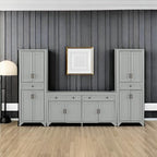 Crosley Furniture Tara 3-Piece Modern Farmhouse Sideboard Buffet Cabinet and - Image 2