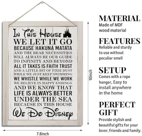 In This House Sign, Farmhouse Wood Sign, Rustic Hanging Wood Plaque Sign, farmhouse Home Decor, Room Decoration, House Door Sign, Wall Decor, Decorative Wooden Wall Sign - Image 2
