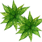 CATTREE Artificial Plants Outdoor, Fake Plant Décor Shrubs Faux Grass Plastic Leaves Greenery Bushes Home Garden Wedding Party Decorations Indoor Office Yard Verandah Planter Filler - Yellow 2 Pack by CATTREE