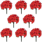16 Pack Poinsettia Flowers Artificial Christmas Decorations, Red Poinsettia Flowers for Christmas Tree, Velvet Poinsettias Artificial Flowers for Xmas Decor DIY for Home Vase Indoor Outdoor Garden by BLEUMCADE