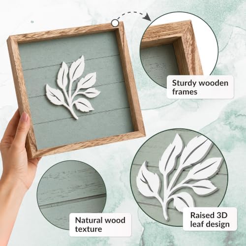 Tide and Tales 3D Sage Green Wall Art, Set of 4, Housewarming Gifts - Image 4