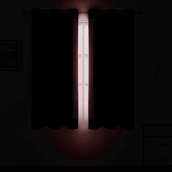 Burgundy Blackout Curtains 38 x 54 Inch Length/Set of 2 Curtain Panels/Thermal - Image 3