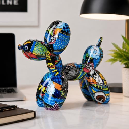 Creative Balloon Dog Sculpture Modern Home Decoration Trendy Animal Art Ornaments Collection Figurine Bedroom Living Room Office Desktop Resin Decors - Image 6