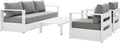 Modway Tahoe Aluminum 4-Piece Outdoor Patio Set in White Gray by Modway