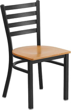 Flash Furniture 2 Pack HERCULES Series Black Ladder Back Metal Restaurant Chair - Image 6