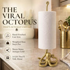 WallCharmers Gold Octopus Paper Towel Holder & Metal Toilet Paper Stand - Image 2