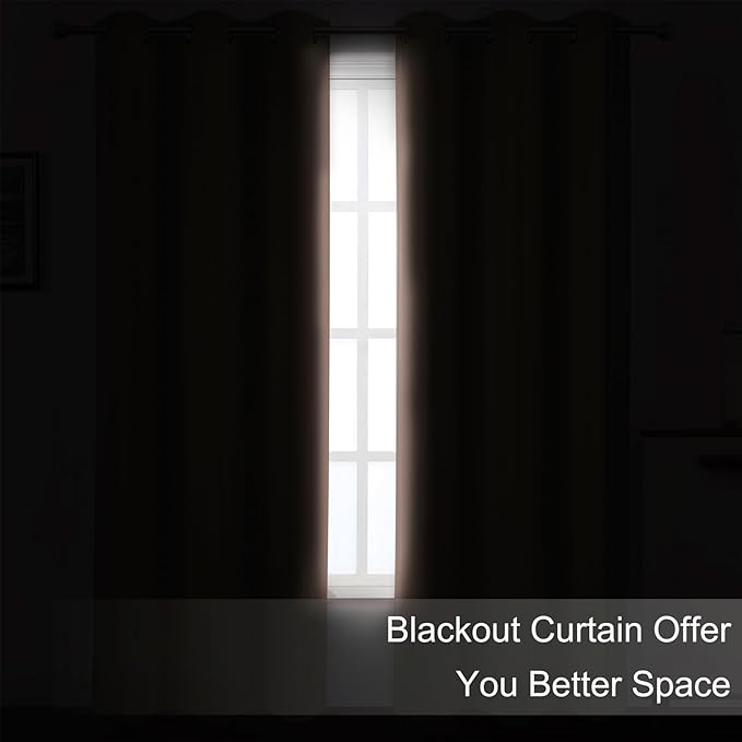 Blush Thermal Blackout Curtains/52 x 54 Inch/Set of 2 Panels Room Darkening - Image 3