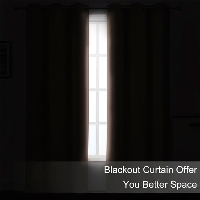 Blush Thermal Blackout Curtains/38 x 63 Inch/Set of 2 Panels Room Darkening - Image 3