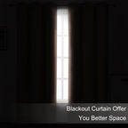 Blackout Curtains 52 x 108 inch/Blush Curtains Set of 2 Panels/Thermal - Image 3