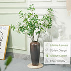 Heleze 3 PCS 43.3 Inch Artificial Greenery Stems Fake Branches with Leaves for Vase Faux Plants Silk Flowers for Home Decor Indoor Serenity Blossoms White - Image 5