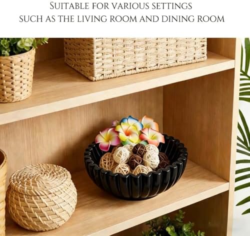 Ruffle Decor Large Decorative Bowl,fruit bowl kitchen stone bowl,bowl decor,Trendy home decor large Stylish Key Bowl for Entry Table - Image 4