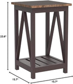ChooChoo Farmhouse End Table, Rustic Vintage End Side Table - Image 3