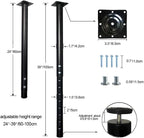 QLLY 24-40 inch Adjustable Metal Table Legs, Heavy Duty DIY Desk Legs - Image 2
