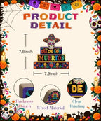 Putuo Decor Day of The Dead Table Decor Sugar Skull Dia De Los Muertos Sign - Image 3