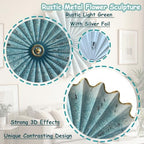 Metal Wall Sculpture, 11.4'' Distressed Radial Sunburst Wall Art Decor - Image 3