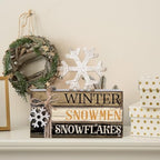 4 Pcs Winter Table Decorations Snowflaketiered Tray Decor - Image 5