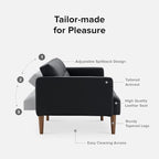 mopio 76.4" Futon Sofa Bed, Sleeper Sofa, Mid Century Modern Futon Couch - Image 4