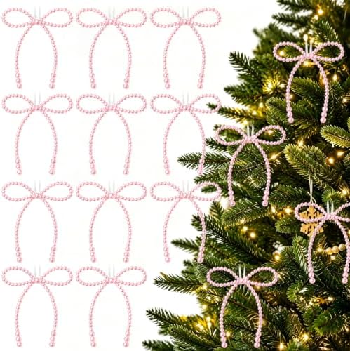 DIYDEC 18PCS Large Christmas Pearl Bow Ornament 7in Tree Topper Decor by DIYDEC