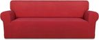 PureFit Stretch Couch Covers for Sofa Large Sofa Slipcovers Red | 1-Piece Sofa by PureFit