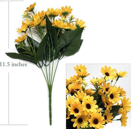 CATTREE Artificial Flowers, Sunflowers Fake Flower Silk Helianthus Plastic Plants Wedding Bridal Bouquet Party Indoor Outdoor DIY Home Garden Kitchen Table Centerpieces Arrangements Decoration 8 Pcs - Image 4