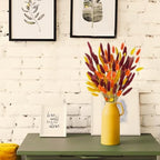 Uieke 240 Pcs Bunny Tails Dried Flowers, 17'' Natural Dried Pampas Grass Decor, Yellow Burnt Orange Burgundy Reed Grass Bouquet for Boho Wedding Home Party Fall Decorations - Image 4