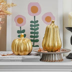 FESTGLOX Gold Fall Pumpkin Decor, Resin Pumpkin Figurines for Decorating - Image 6