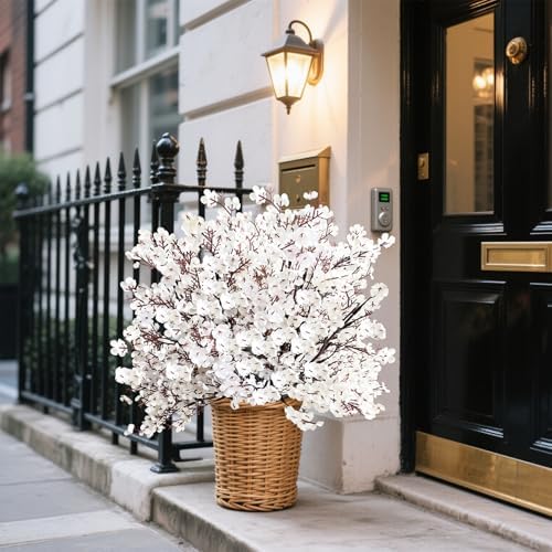 Babys Breath Artificial Flowers 8 Bundles White Real Touch UV Resistant Fake Flowers Silk Faux Flowers for Vase Home Office Wedding DIY Floral Indoor Outdoor Centerpiece Table Decoration - Image 2