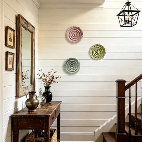Metal Wall Sculpture, 10'' Round Textured Radiant Sunburst Wall Decor - Image 5