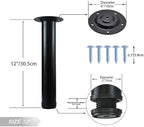 QLLY 12 Inch Adjustable Metal Coffee Table Legs, Heavy Duty Round Furniture Legs - Image 2