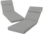 2 Pcs Outdoor Chaise Lounge Cushion 72" x 21" x 3", 4-Section Folding Patio by VOGVOG