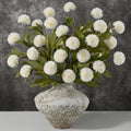 Waipfaru 12 Pcs Artificial Pompon Mums Faux Flowers for Vase, 27" Bulk Long Floral Fake Chrysanth Branches with Stems Vase Filler for DIY Bouquet Centerpieces, Indoor Home Decorations, No vase, Cream by Waipfaru