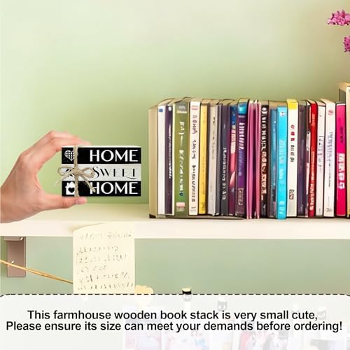 Mini Decorative Books For Home Decor, Small Wood Book Stack For Table Decor, Home Decor Book For Living Room Mantel, Farmhouse Stacked Books Decorative（L42） - Image 2
