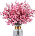8Pcs Artificial Babys Breath Flowers Real Touch Pink Fake Flower Decoration by HIAGROW
