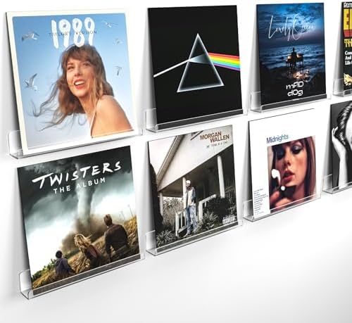 Laurensory Vinyl Record Wall Mount Shelves, 12 inch Vinyl Holder, 8 Pack by Laurensory
