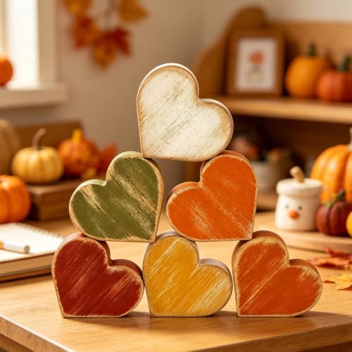 Wooden Hearts Fall Decor, Fall Decorations for Home - Image 5