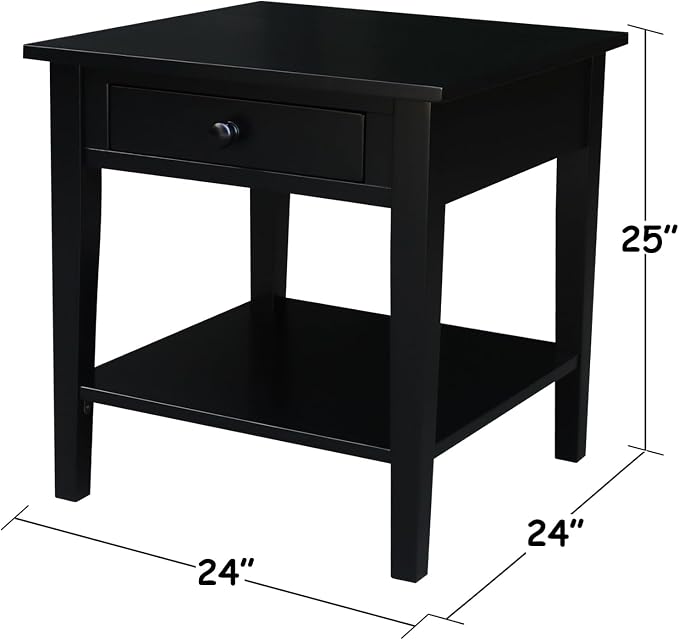 International Concepts Spencer Black Wood End Table - Image 3
