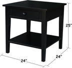 International Concepts Spencer Black Wood End Table - Image 3