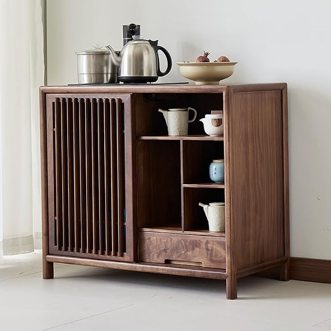 Nightstand Sofa Table Chinese Tea Cabinet Wooden Sofa Side Table Zen Simple - Image 4