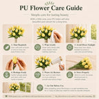 Mandy's 20pcs Artificial Light Yellow Tulips - Image 6