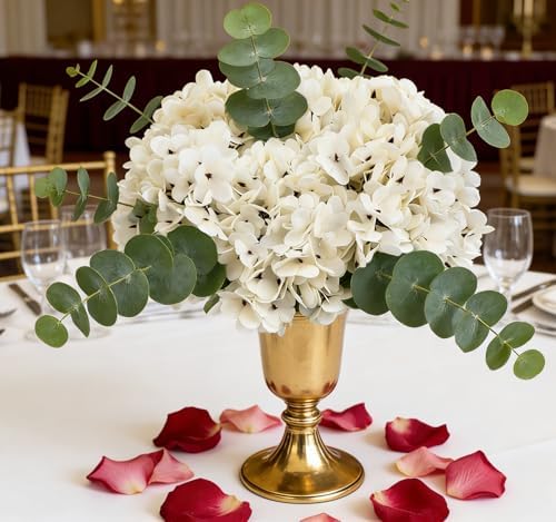 Kimura's Cabin 6pcs Artificial Hydrangea Flowers Fake Hydrangeas,White - Image 4