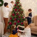 46Pcs Velvet Christmas Ball Ornaments Set - Flocked Shatterproof Christmas Tree Decorations Classic Hanging Ornaments with Rope for Xmas Wreath Holiday Home Decor (Multi-Size, Burgundy) - Image 6