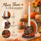 Hodao Thanksgiving Turkey Candle Holder, Resin Fall Home Decor - Image 3