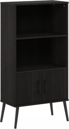 Furinno Claude Mid Century Style Accent Wooden Leg Bookcase Cabinet - Image 5
