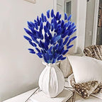 Uieke 17’’ Natural Bunny Tails Dried Flowers, 120 Pcs Dried Lagurus Ovatus, Dried Blue Pampas Grass Decor for Farmhouse Flower Arrangements Wedding Home Party Decorations - Image 2