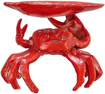 Creative Co-Op Distressed Cast Iron Crab Shaped Decorative Dish, Red - Image 6