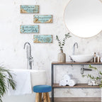 4 Pieces Nautical Wall Decor Ocean Beach Bathroom Decor With Bible Verses Wooden Christian Farmhouse Sign for Home Religious Prayer Wall Art for Living Room Office Bedroom(Nautical,10x4") - Image 3