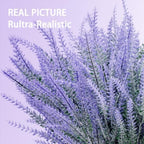 12 Bundles Artificial Lavender Faux Lavender Plants Fake Flower-Gray Purple - Image 3