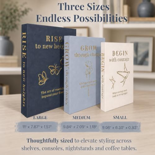 Decorative Books for Home Decor | Elevate your Bookshelf Decor with Coffee Table Books (Fake Books Set of 3) | Faux Books for Decoration | Hollow Book Box with Hidden Storage | Decorative Storage Box - Image 4