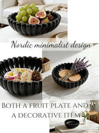 Ruffle Decor Large Decorative Bowl,fruit bowl kitchen stone bowl,bowl decor,Trendy home decor large Stylish Key Bowl for Entry Table - Image 5