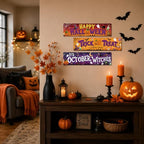 Funny Halloween Sign, 3 Pcs Pumpkin Hanging Signs, Rustic Wood Wall Decor - Image 5